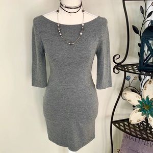 Gray Body Con Casual Mini Dress